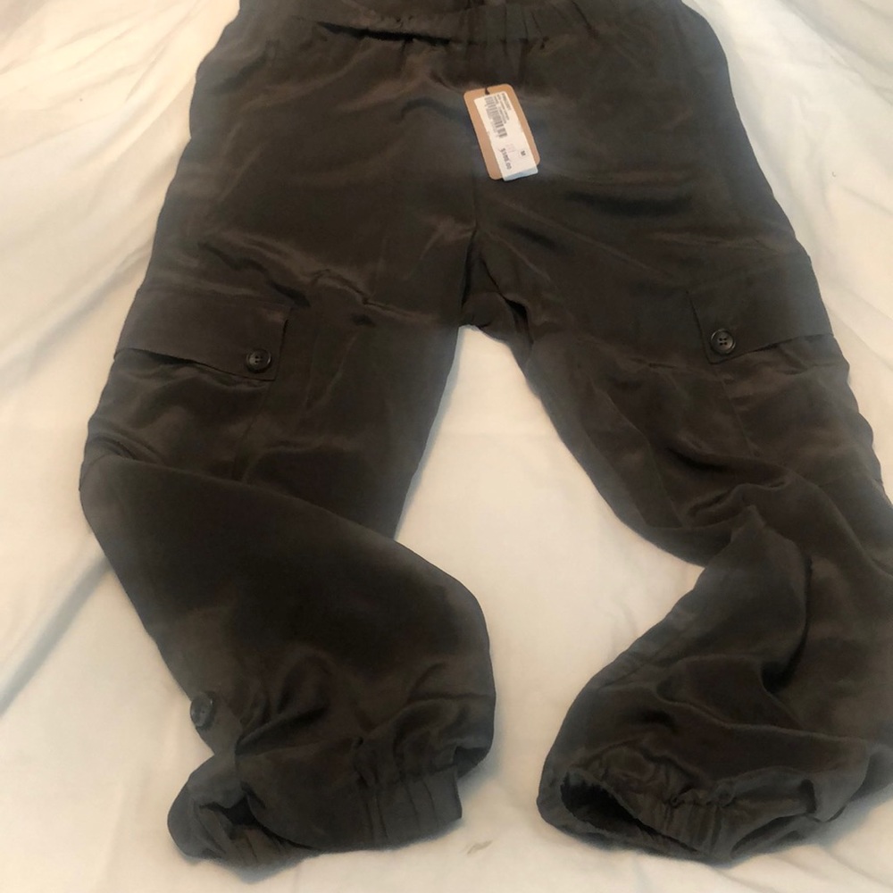 Silk crepe cargo pants